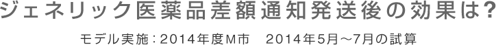 ジェネリック医薬品差額通知発送後の効果は? モデル実施：2014年度M市　2014年5月〜7月の試算